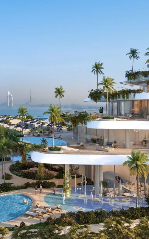 Pool terraces at Como Residences, Palm Jumeirah, by Nakheel